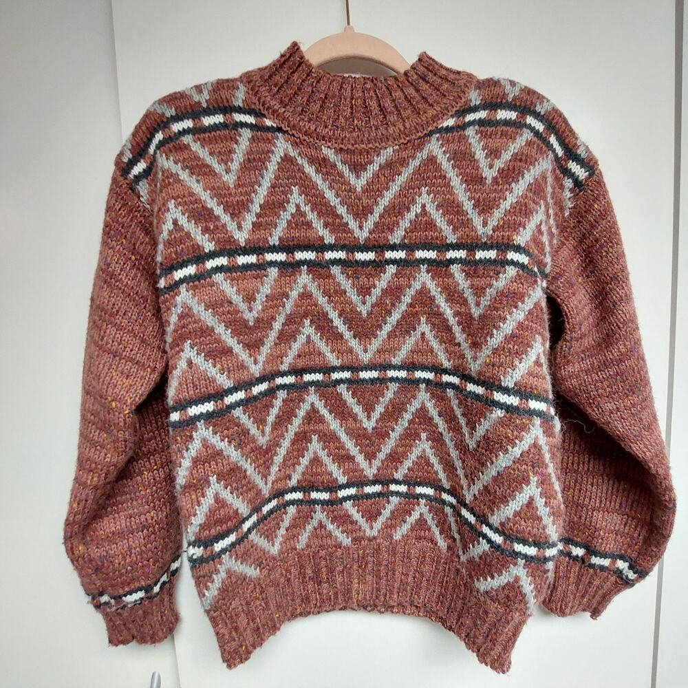 Vintage 80's Idioms Woman's Sweater Medium Multi Color ~ Retro ~ Classic